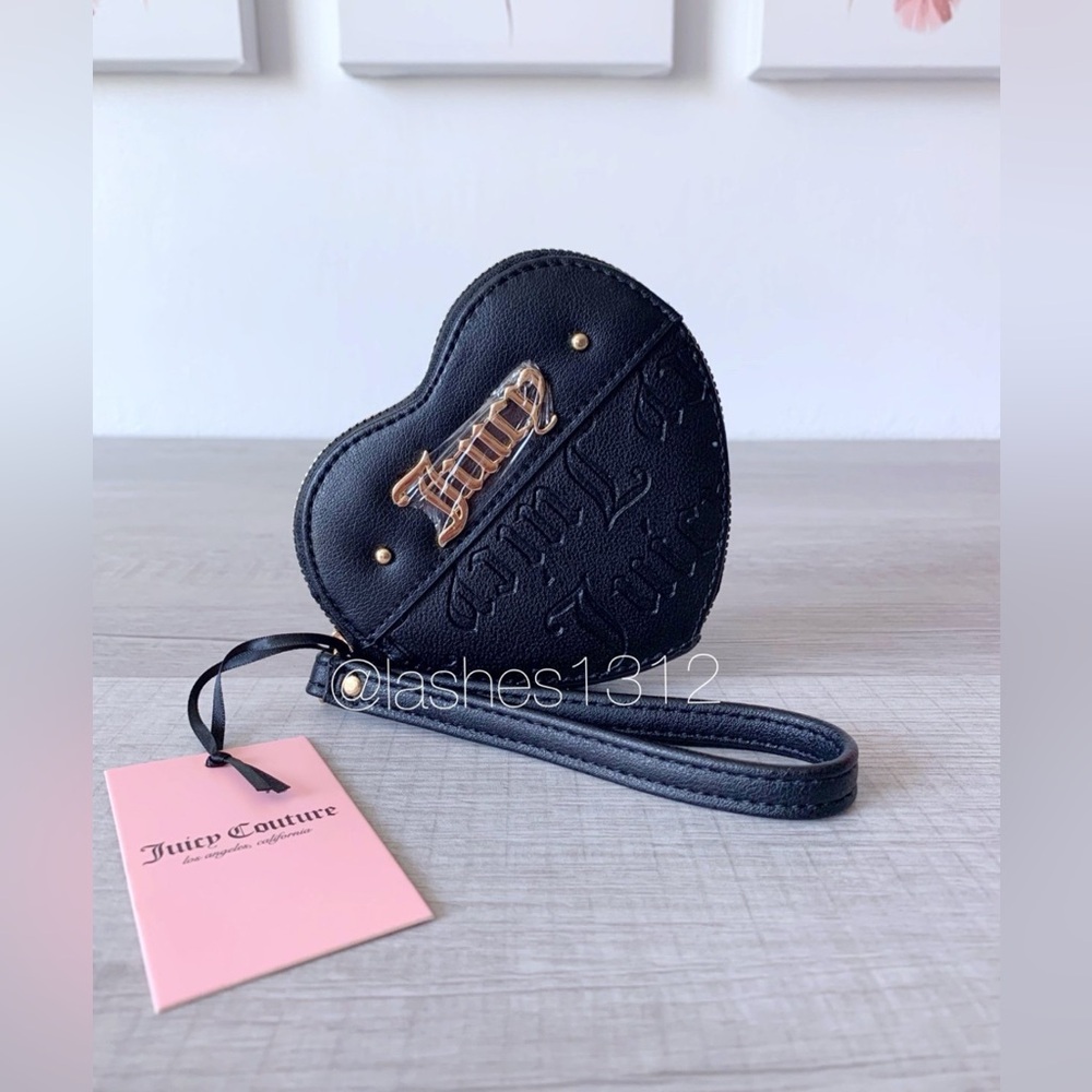 Juicy Couture Black Heart-Shaped Wristlet